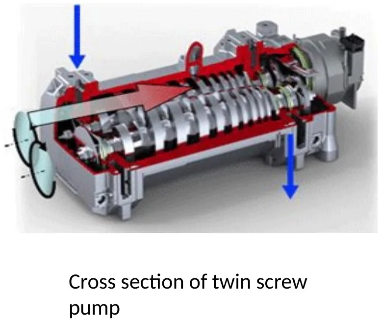 CFD - Co-Rotating Twin Screw Pump: cross-section of twin-screw pump