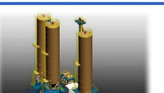 Integrated static-equipment package with vessels, piping and platforms