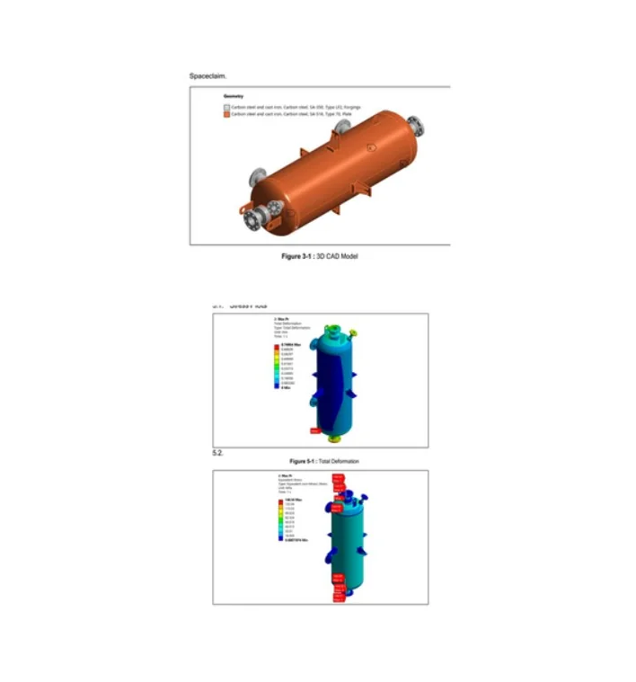 Adsorber 3D model and stress results for ASME VIII Div. 2 fatigue