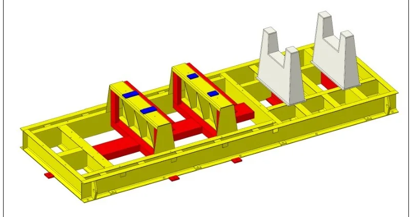 Fire water pump skid base frame with proposed stiffening members
